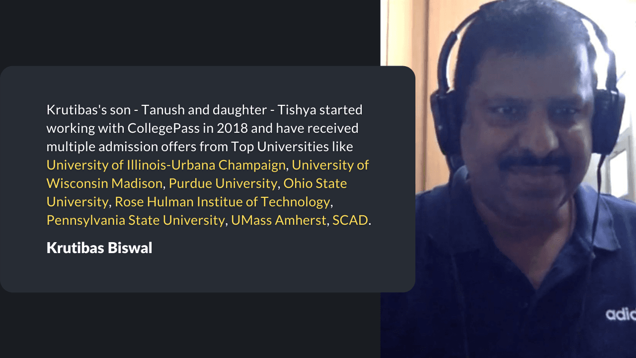 Tanush and Tishya got into UIUC, Purdue University, UMass Amherst, Wisconsin Madison, etc.