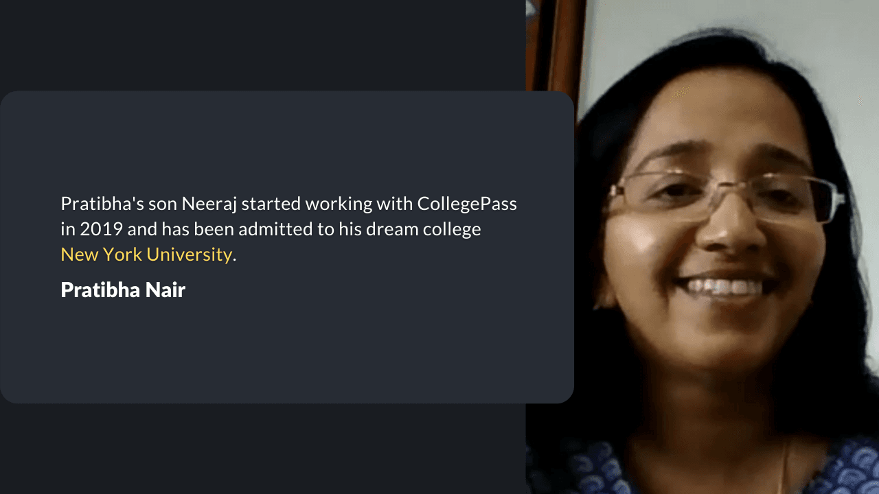 Pratibha's son Niraj got admitted to his dream college, 'New York University.'