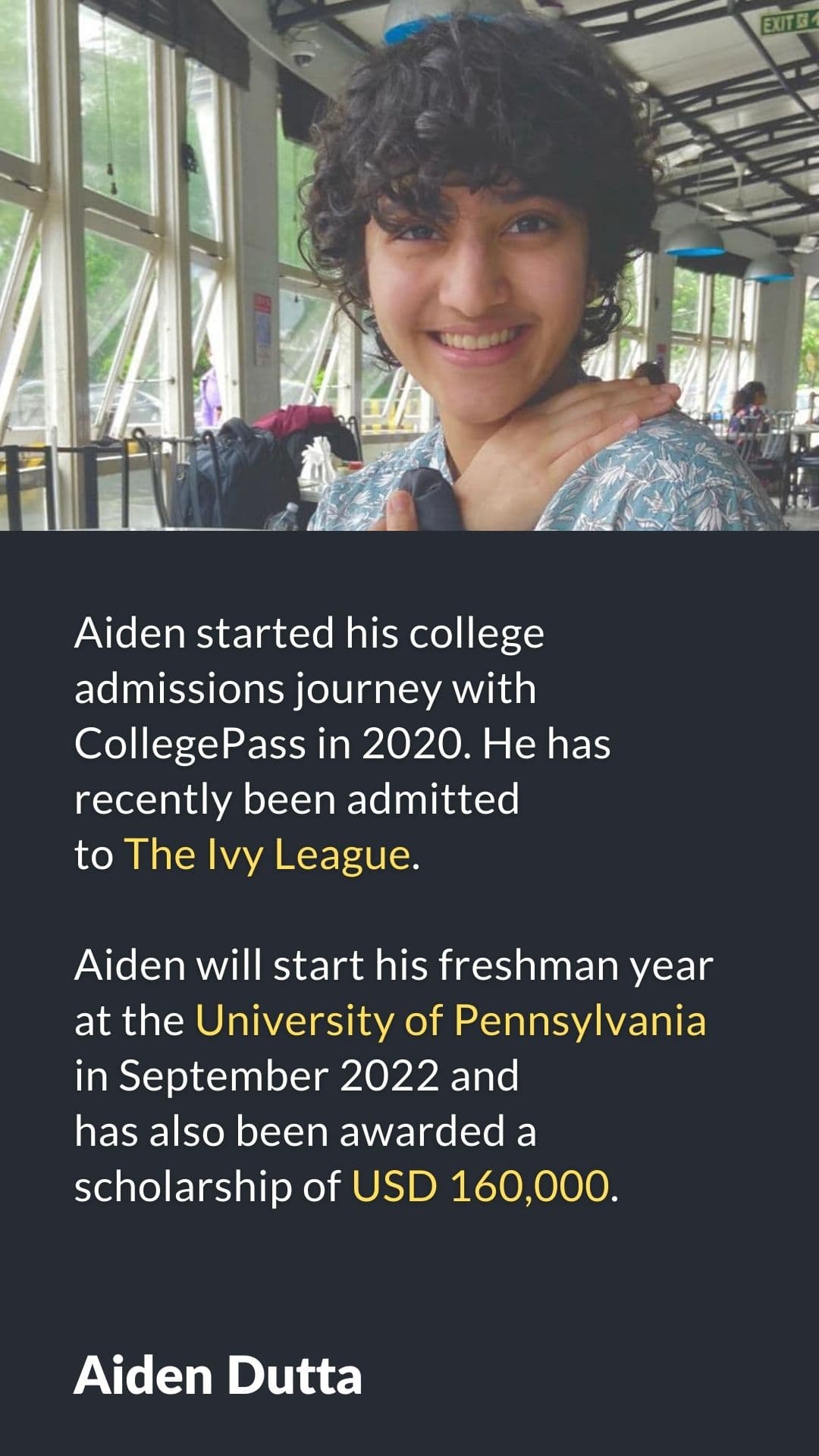 Haydr got admitted to his dream college, 'The University of Pennsylvania.'