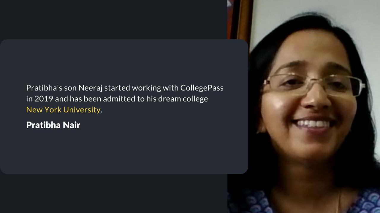 Pratibha's son Niraj got admitted to his dream college, 'New York University.'