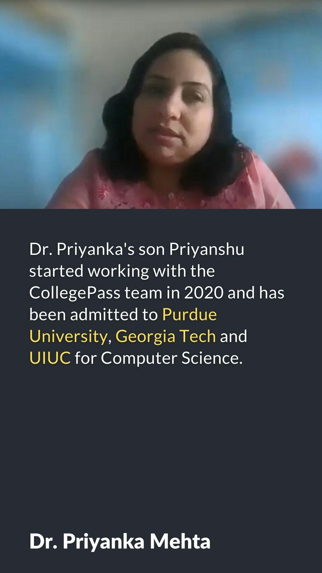 Priyanshu started working with CollegePass team in 2020