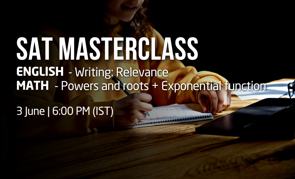 SAT Eng: Writing: Relevance | SAT Math: Powers and roots + Exponential function